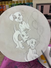 Image 3 of ‘Puppy Love’ 101 Dalmatian round sign 