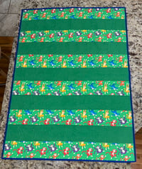 Image 1 of Monkey green with blue trim 