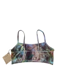 Image 4 of S (34) Cotton-Blend Strappy Bralette in Muted Cool Ice Dye