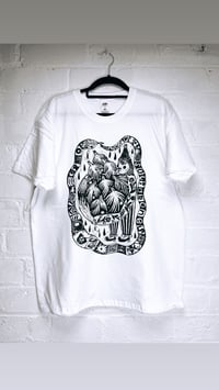 Image 1 of  hand printed T-shirt in black 