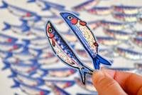 Image 1 of Silly Sardine - 3 Inch Glitter Sticker