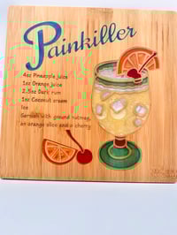 Image 2 of Square Cocktail Board with Recipe - Bamboo Wood