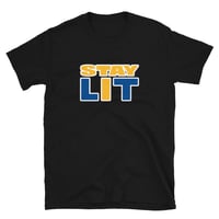 STAY LIT BLUE/GOLD Softstyle Short-Sleeve Unisex T-Shirt