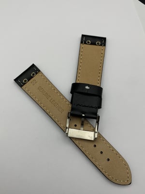 Image of Heavy Duty genuine leather strap for hamilton gents watch, BLACK-22mm,New