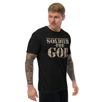 Image 6 of Soldier For God Dark Fitted Short Sleeve T-shirt