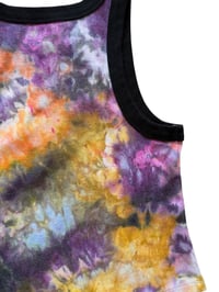 Image 5 of L Ladies Fitted Knit Contrast Tank in Bloom Watercolor Ice Dye