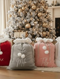 Personalized Grey Pet Santa Sack Stocking