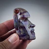 Image 2 of Moai Pendant in Double Amber Purple