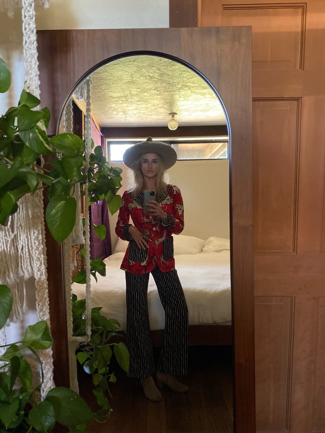 70s Geoffrey Beene safari trouser suit