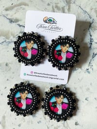 Image 1 of Black & Silver Tuxedo Mask Earrings (Dangly or Studs)