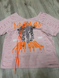 Large Defleopard Orange off shoulder lace destroyed 