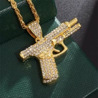 Gold Bibi Gun Shape Pendent Necklace 