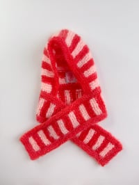 Image 3 of Sofie and Iris Striped Warm Red and Pale Pink Balabonnet