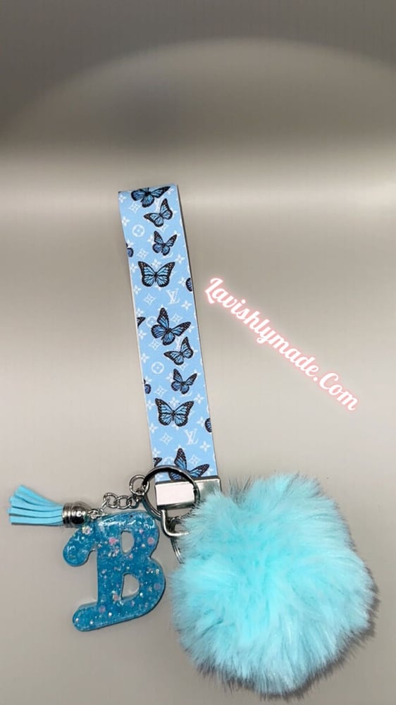 Image of Blue LV Butterfly Keychain 🦋