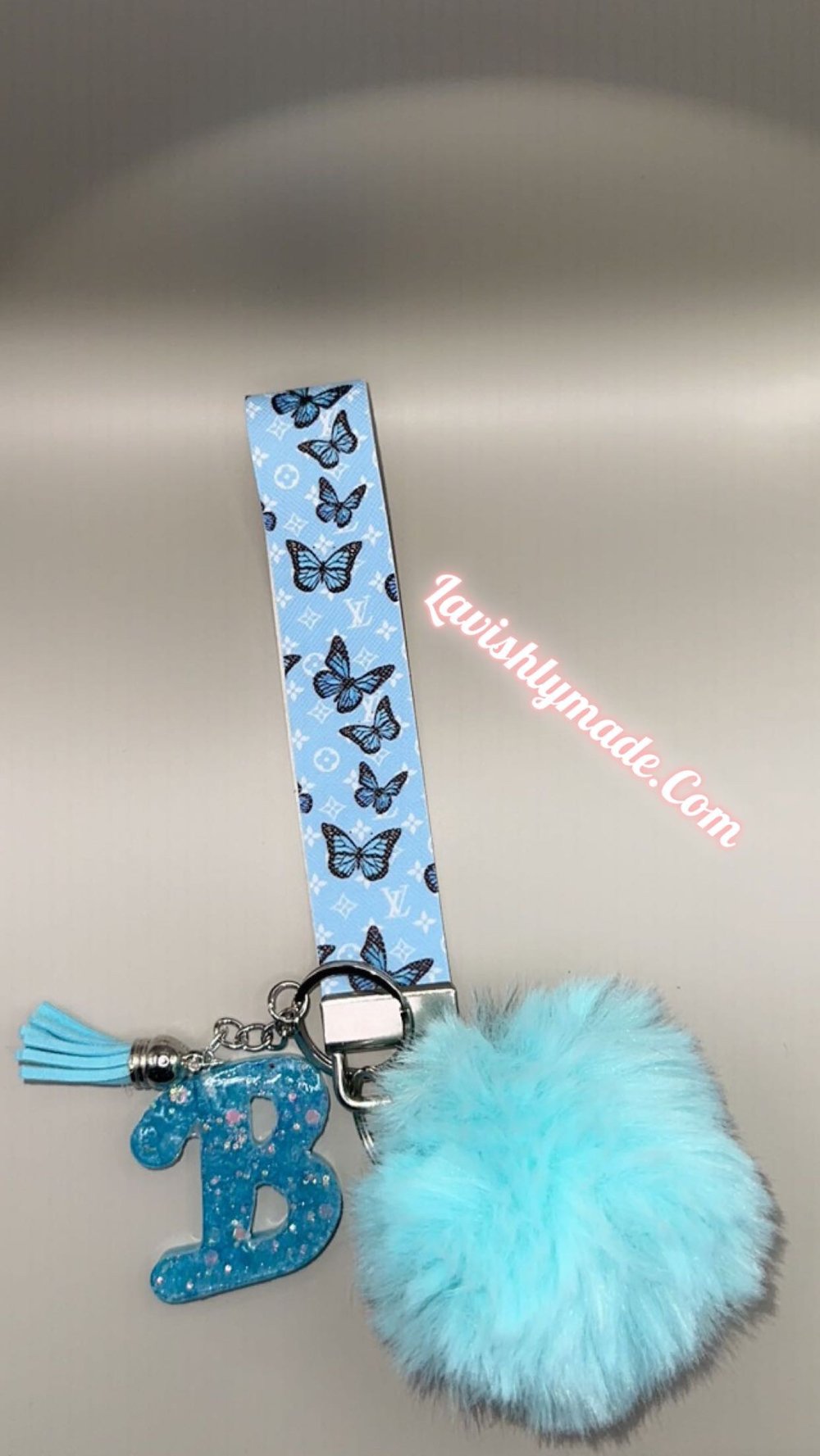 Image of Blue LV Butterfly Keychain 🦋