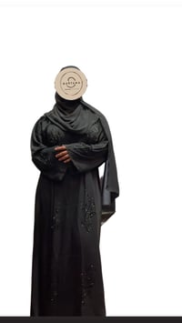 Image 3 of Rihana glitter black and green closed abaya