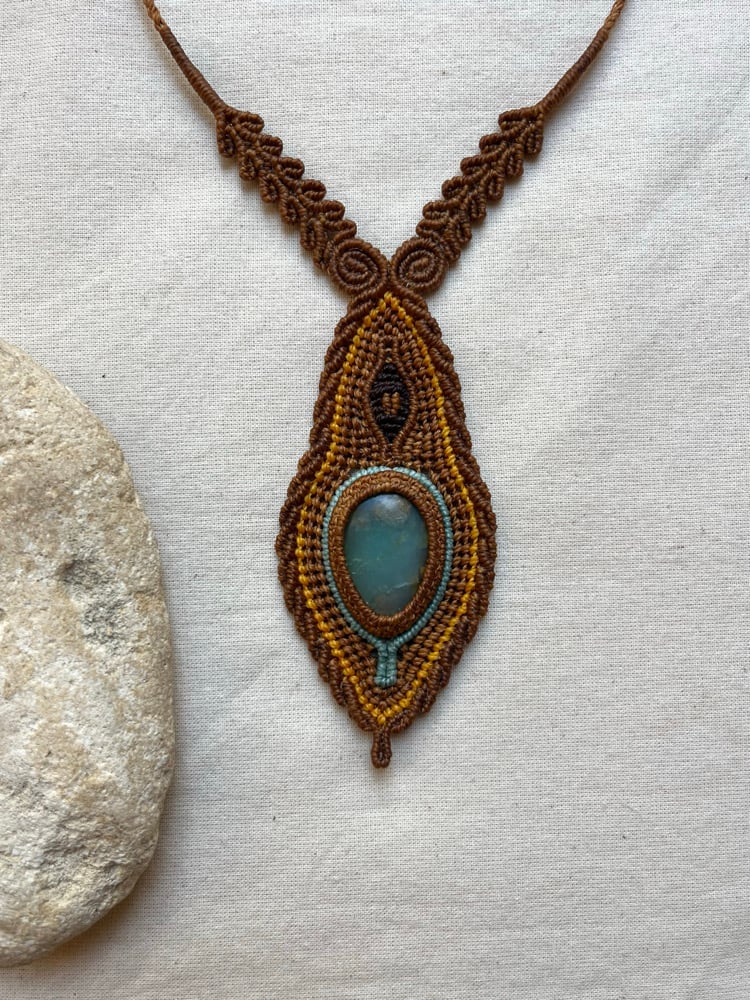 Image of Macrame necklace with andean opal
