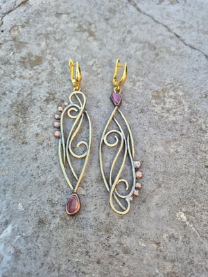 Tourmaline and brass earrings  copy