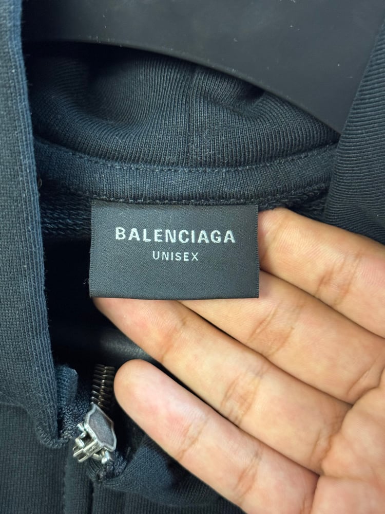 Image of Balenciaga SS24 Paris Soccer Zip-up Hoodie 