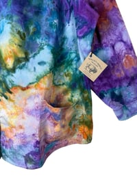 Image 6 of ♻️ UPCYCLED 3X PLUS Twill Smock Work Shirt in Earthy Rainbow Ice Dye