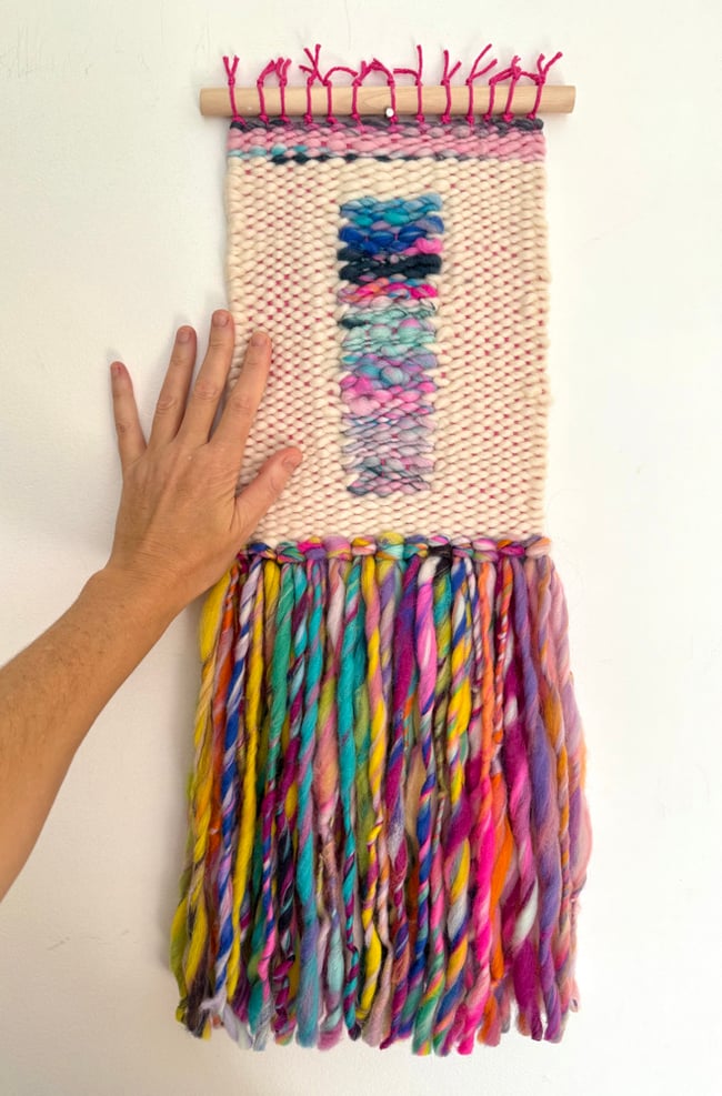Lavender at sunrise. Woven wall hanging.