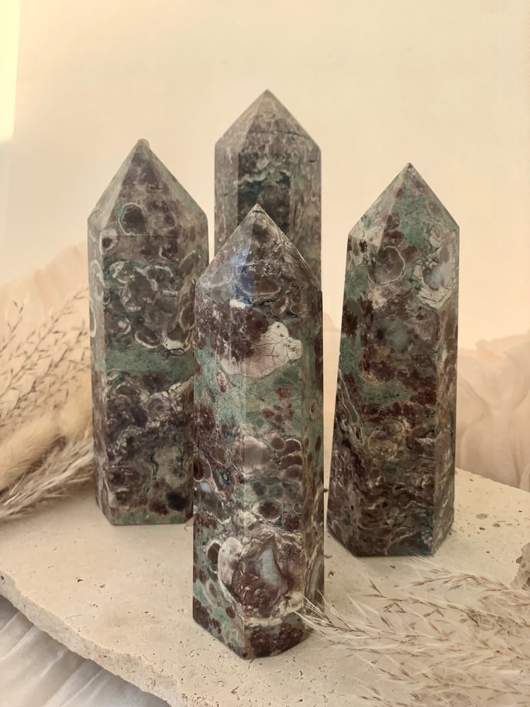 Image of Rhyolite (Green Flower Jasper) Lge Towers