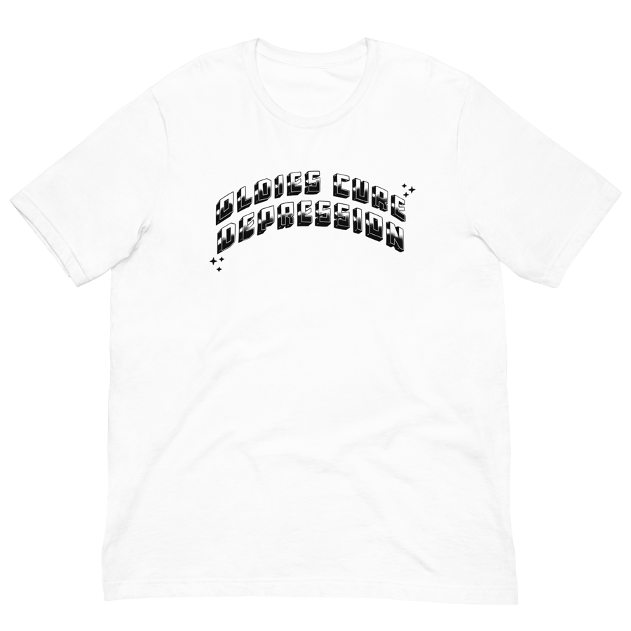 Image of LOWER AZ Oldies Cure Depression Black Stars Unisex t-shirt