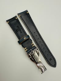 Image 3 of Tudor 22mm Navy Blue Leather Watch Band Strap For Tudor Bay Gmt Watches