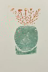 Image 3 of Collagraph Flowers in Vase Print