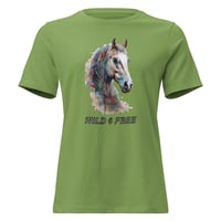 Image 5 of Women's Relaxed T-Shirt, Wild and Free Horse Tee