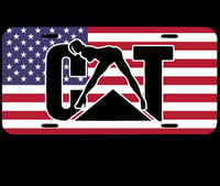 CAT American Flag Plate