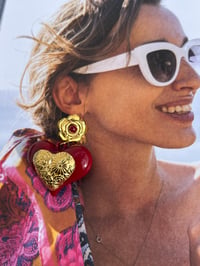 Image 11 of LARGE RED HEART EARRINGS 