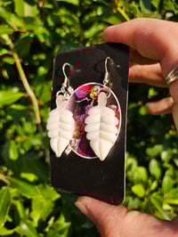Image 3 of Lotus White Earing Set