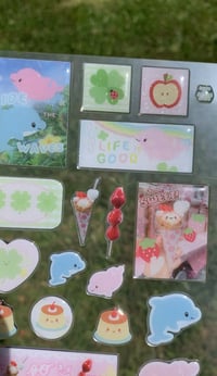 Image 3 of heisei retro puffy sticker sheet glitter epoxy