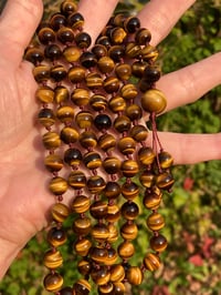 Image 5 of Yellow Tiger's Eye Mala, Yellow Tiger's Eye 108 Beads Japa Mala, Yellow Tiger Eye Gemstone Necklace