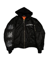 Image 1 of MA-1 Bomber Jacket Metal Logo Black