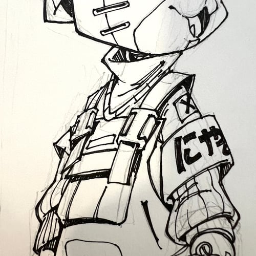 Image of MECHASOUL CYBER CAT DRAWING