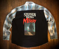 Upcycled “Stephen King’s MISERY” t-shirt flannel