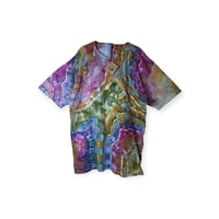 Image 1 of XL Adult 100% Combed Cotton T-Shirt in Jeweltones Geode Ice Dye 