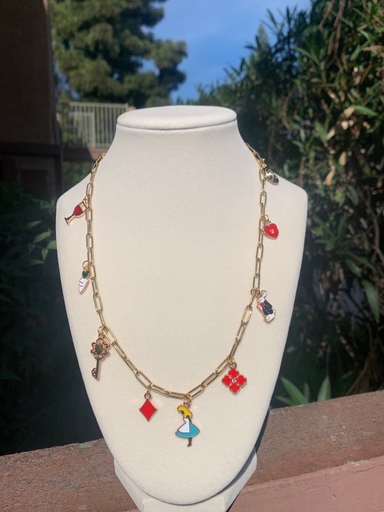Image of Alice In Wonderland Charm Necklace 
