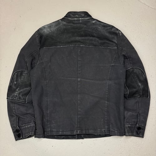 Image of 2000s Armani Jeans Leather Biker Jacket, Size large