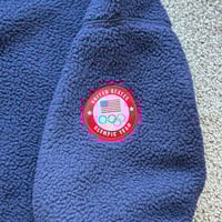 Image 6 of POLO RALPH LAUREN TEAM USA PILE FLEECE PULLOVER WOMENS SIZE LARGE QUARTER ZIP PATRIOTIC OLYMPIC BLUE