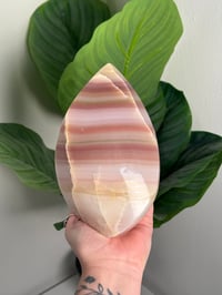 Image 1 of XL WATERMELON CALCITE FLAME -PAKISTAN- 