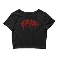 Image 3 of MUERTE CROP TOP B/W (RED)