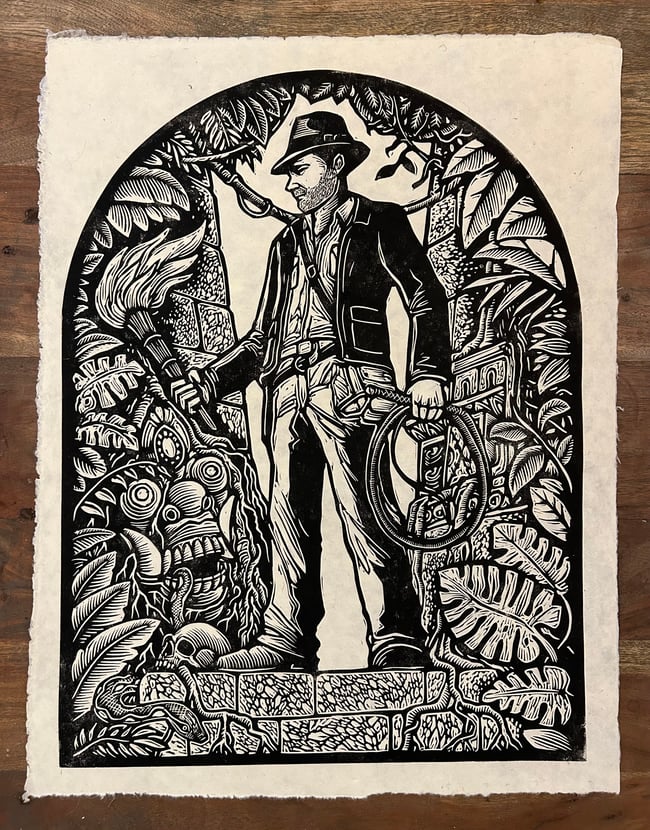 Indiana Jones Block Print 
