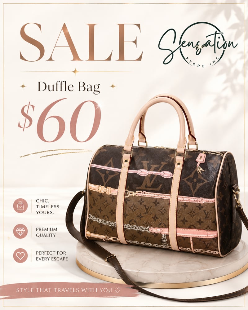 Image of LV Inspired Duffle Bag - Style 1 