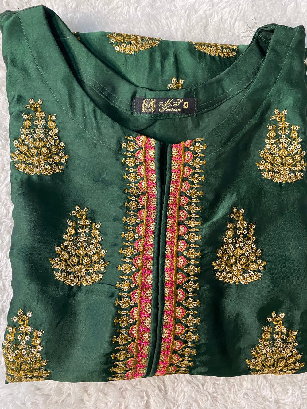 Silk Green Kurtie