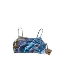 Image 2 of L (38) Cotton-Blend Strappy Bralette in Cool Geode Ice Dye