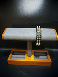 Image 2 of Faux leather spiked bracelet 