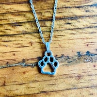 Image 2 of Set of 5 animal paw silver plated necklaces